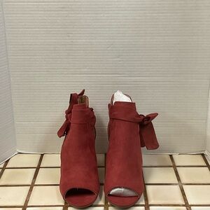 Women's Red Suede Ankle Boots